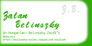 zalan belinszky business card